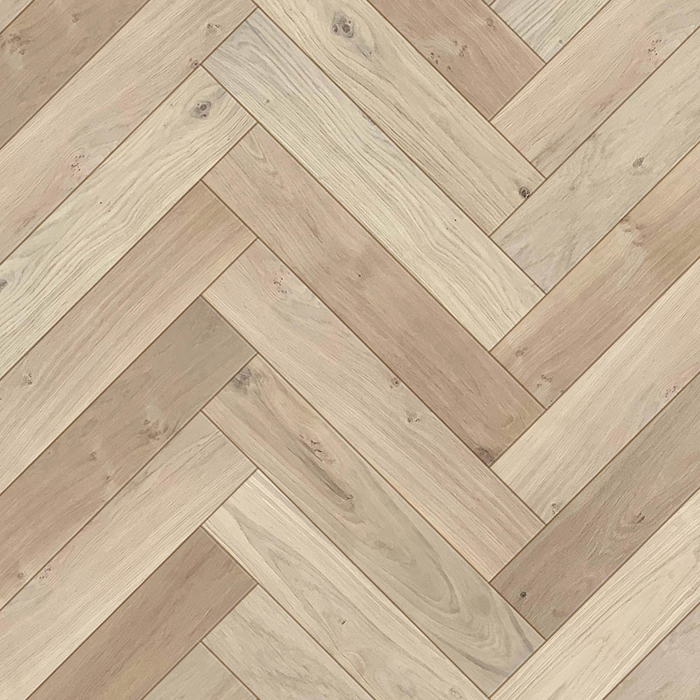 Unfinished herringbone plank wood floor - 450mm lengths