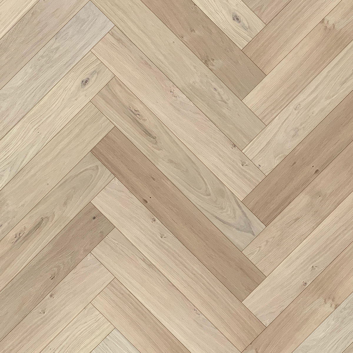 Unfinished herringbone plank wood floor - 500mm lengths