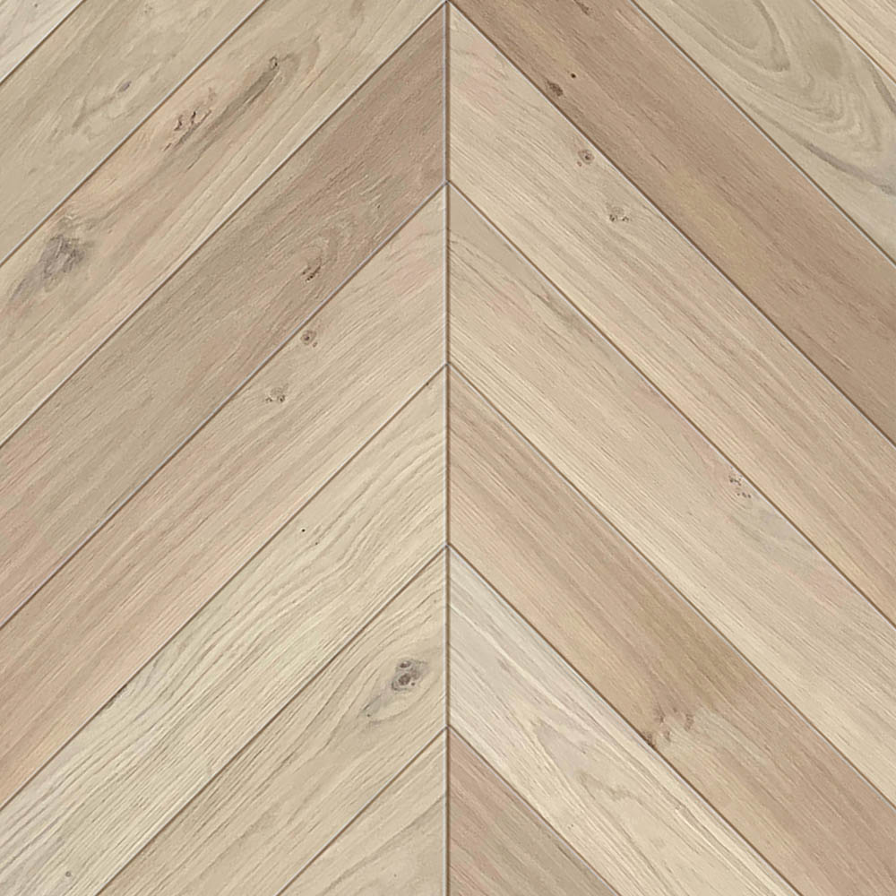 Unfinished herringbone plank wood floor - 600mm lengths